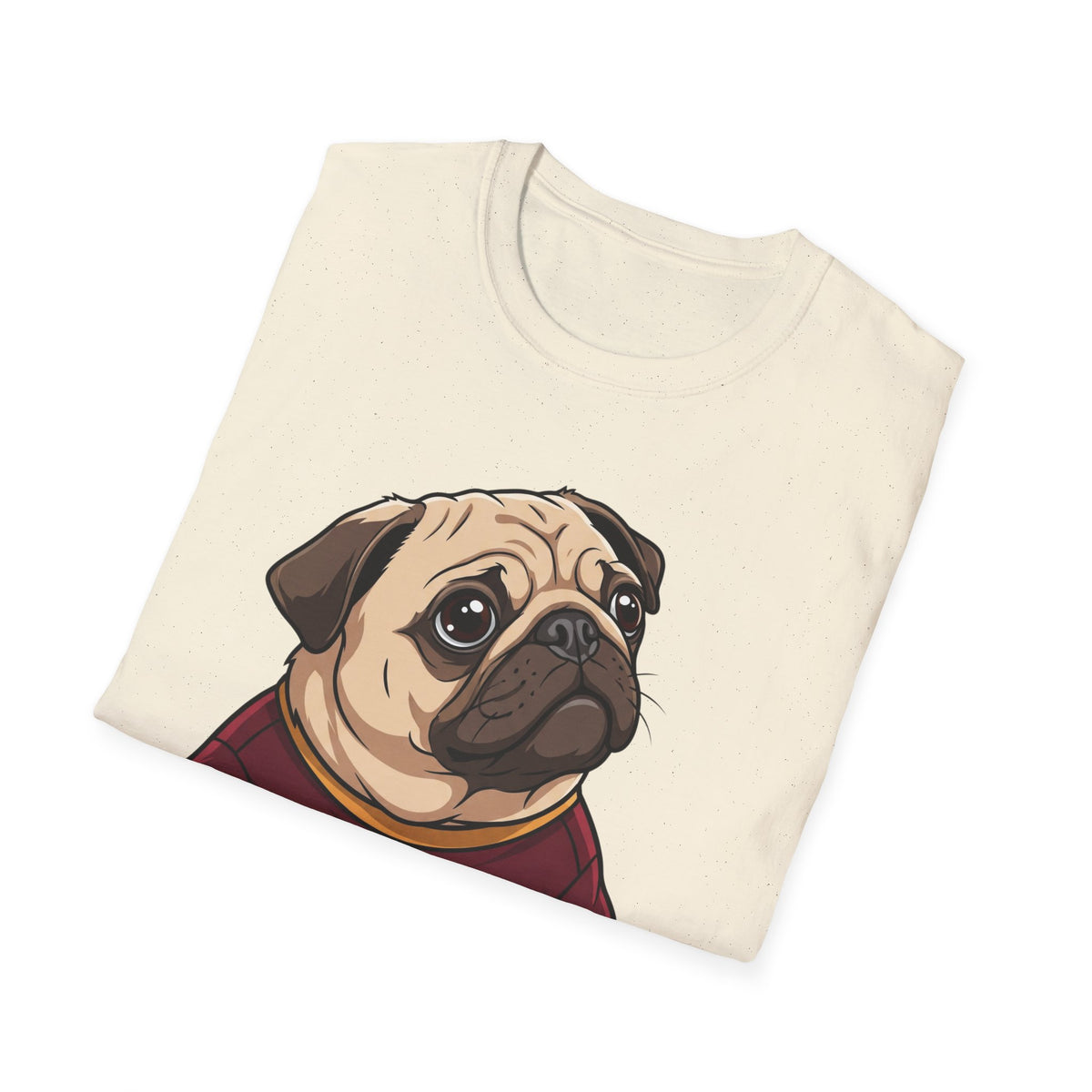 Pug Portrait T‑Shirt – Cute Pug Dog Tee with 'Puggy' Text
