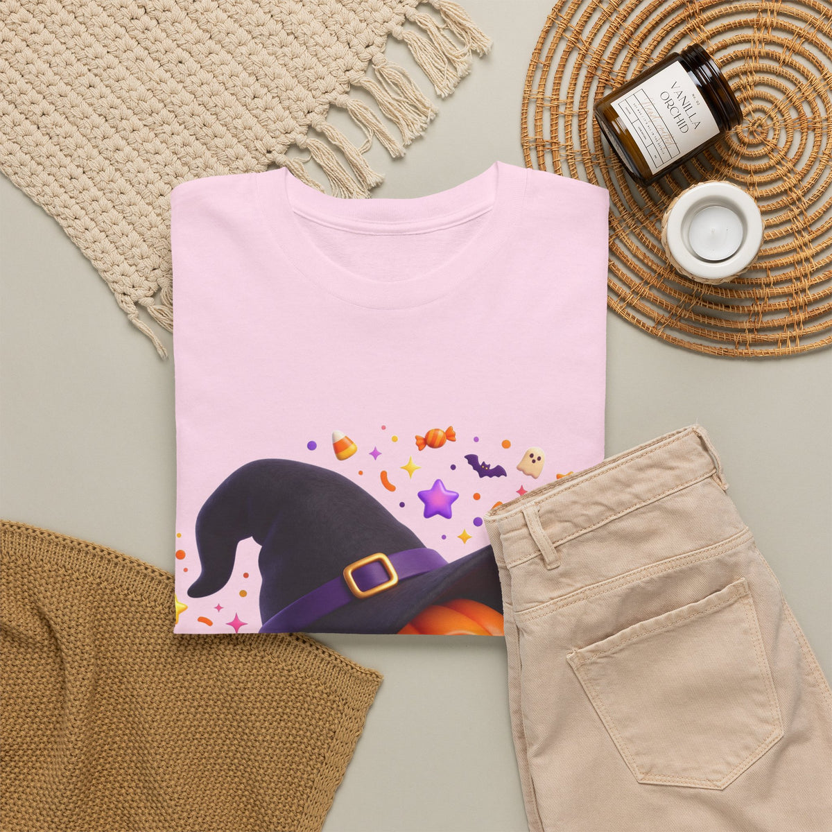 Pumpkin Witch T-Shirt — Cute Halloween Jack-o'-Lantern with Witch Hat