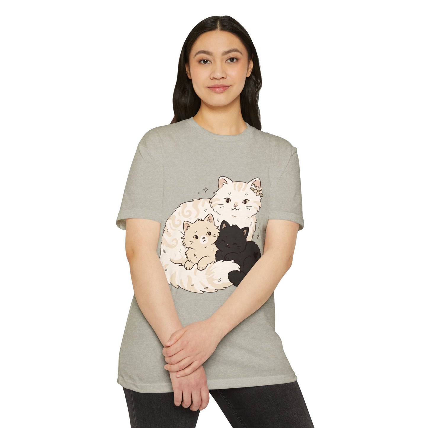 Cat Family Graphic Tee — Cute Mama Cat with Kittens T-Shirt