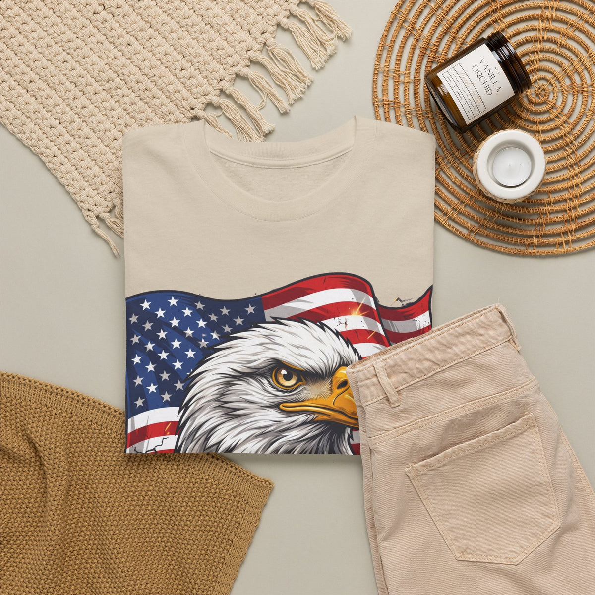 Patriotic Eagle T-Shirt – American Flag Bald Eagle Graphic Tee