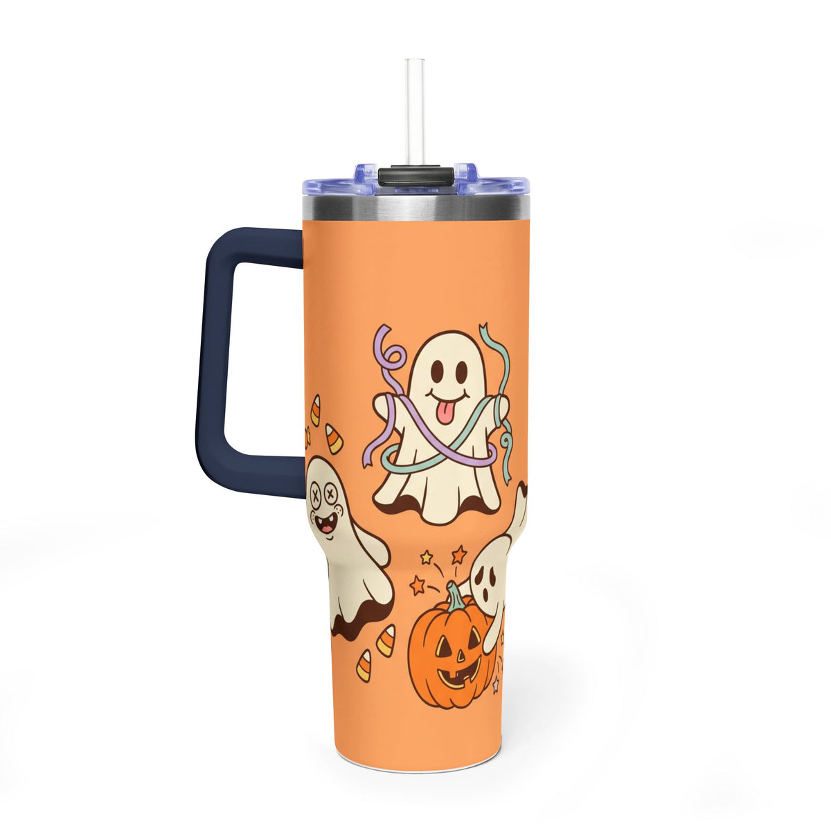 Spooky But Cute Halloween Ghosts 40oz Thermal Tumbler
