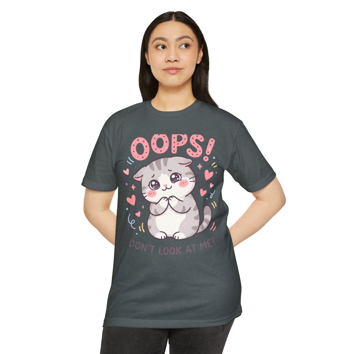 Oops! Cute Kitty Graphic T-Shirt — Adorable Cat Tee for Cat Lovers