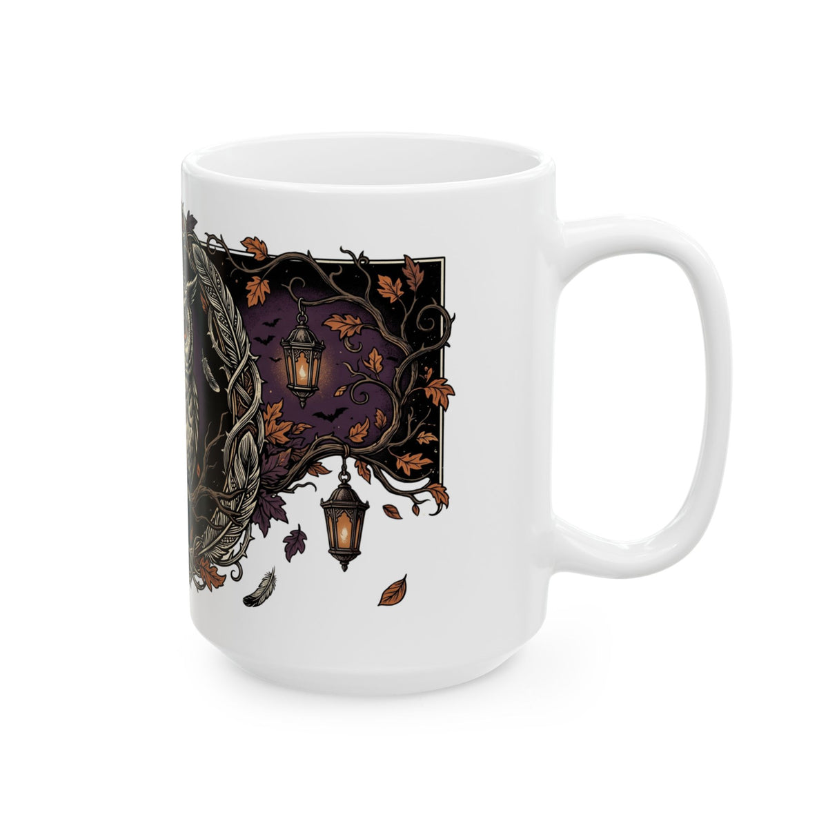 Owl Crest Ceramic Mug — Mystical Forest Owl Coffee Cup (11oz & 15oz)