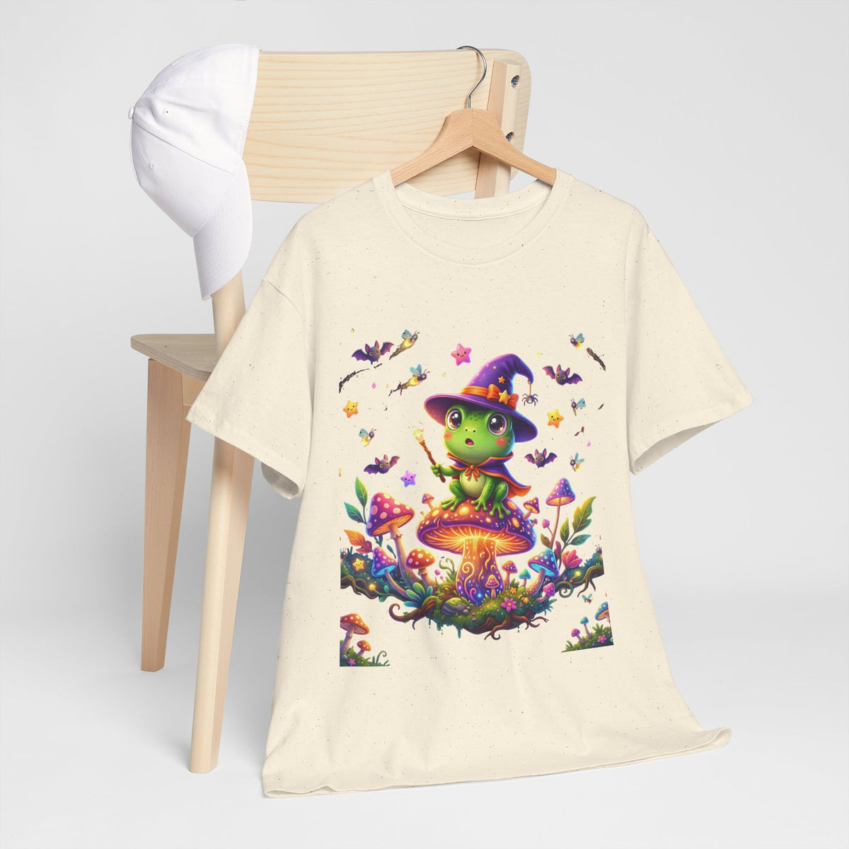 Cute Witch Frog T‑Shirt — Magical Mushroom Halloween Tee