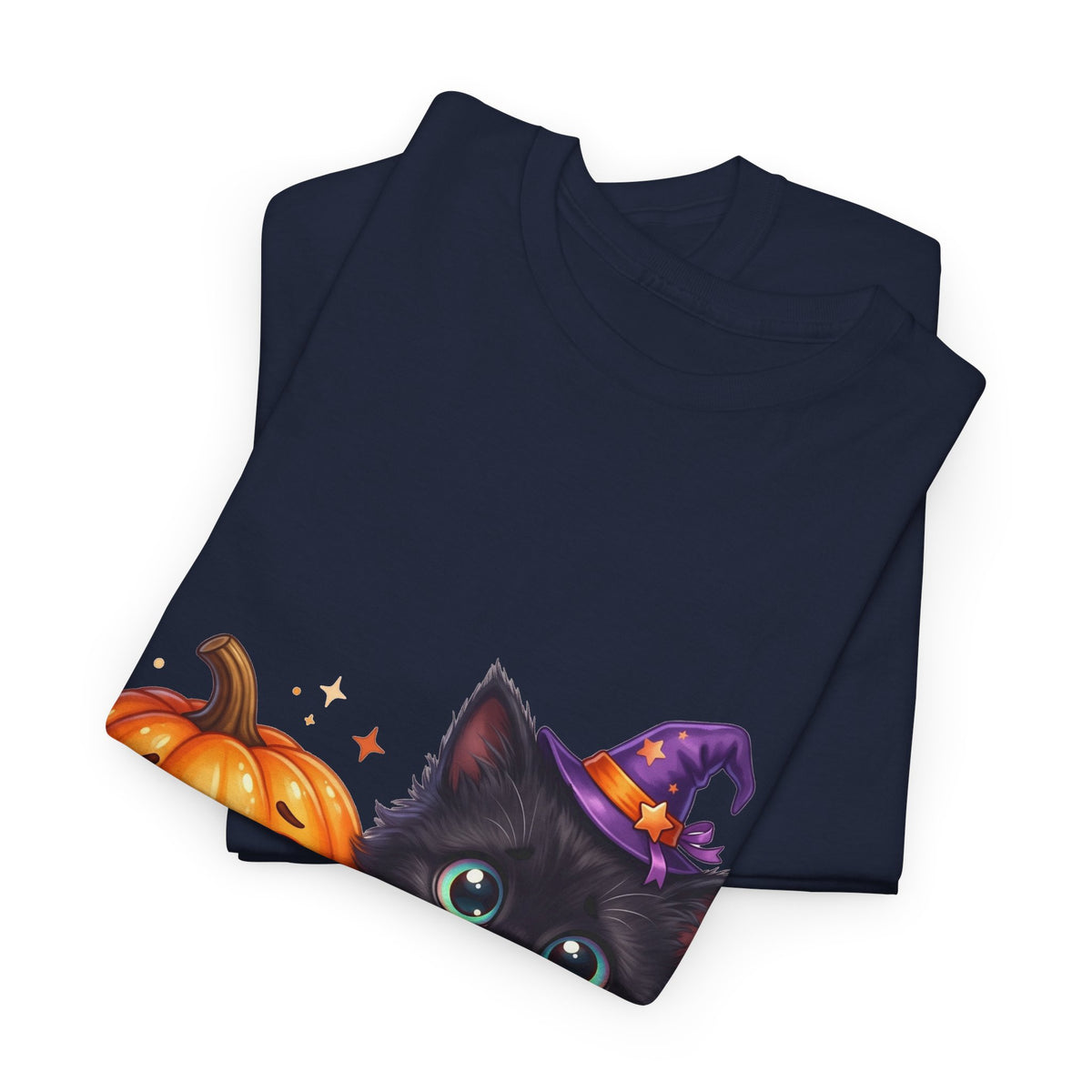Halloween Black Kitten & Pumpkin T-Shirt