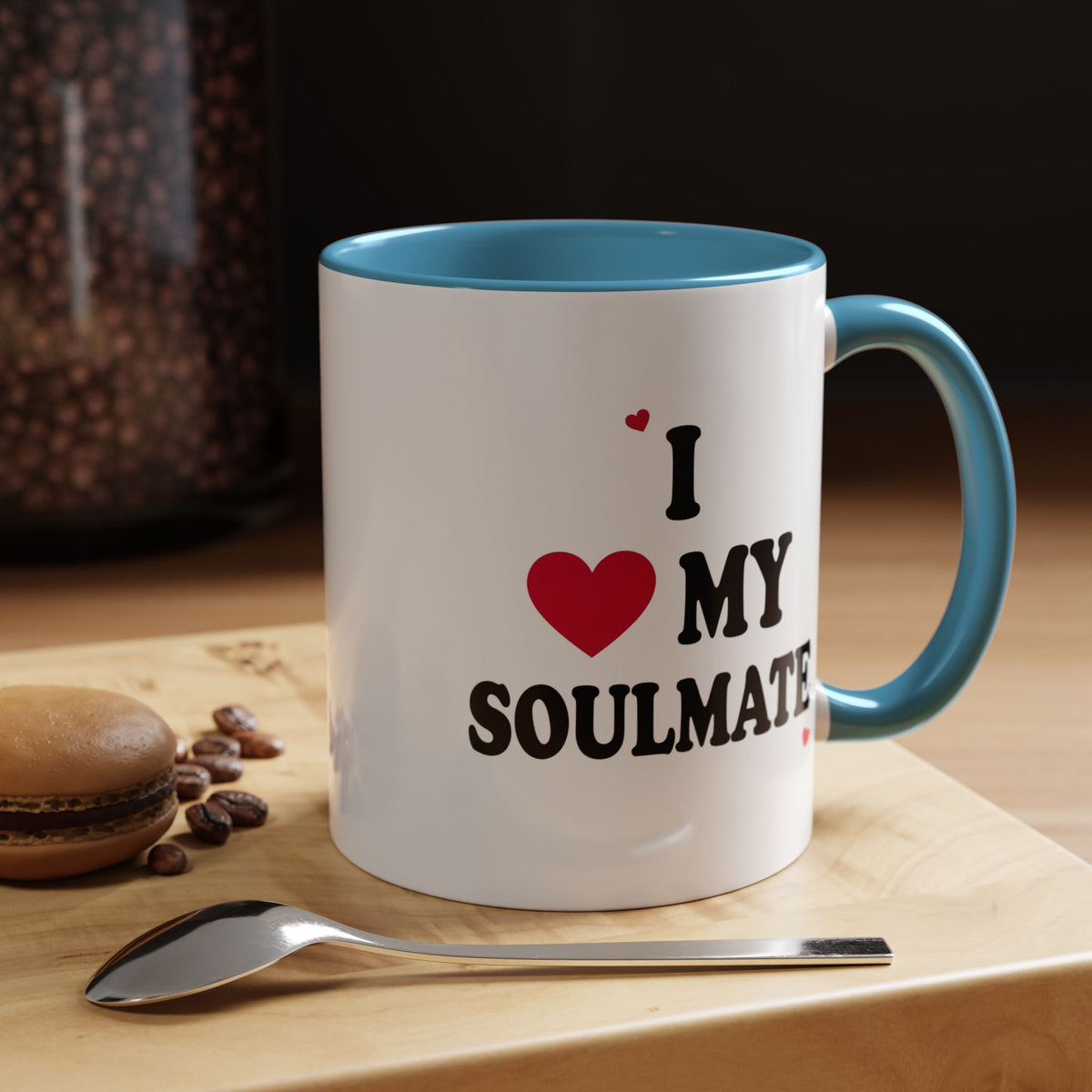 I Love My Soulmate Accent Coffee Mug