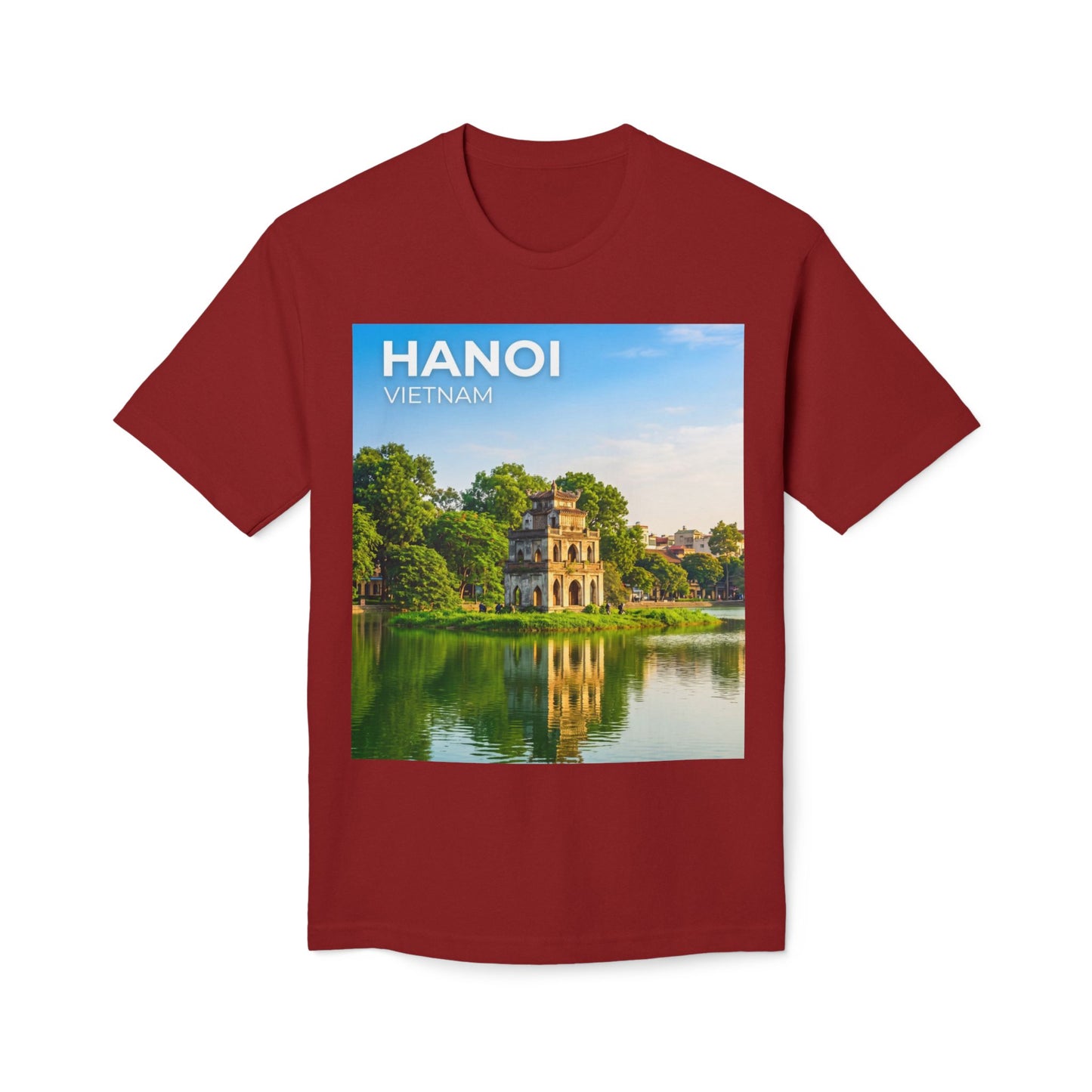Hanoi Vietnam Travel T-Shirt – Hoan Kiem Lake Temple Photo Tee