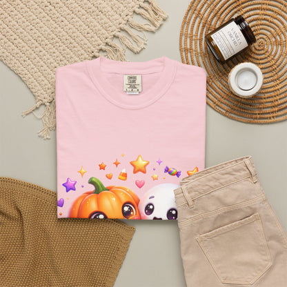 Halloween Pumpkin & Ghost T-Shirt — Cute Spooky Friends Graphic Tee