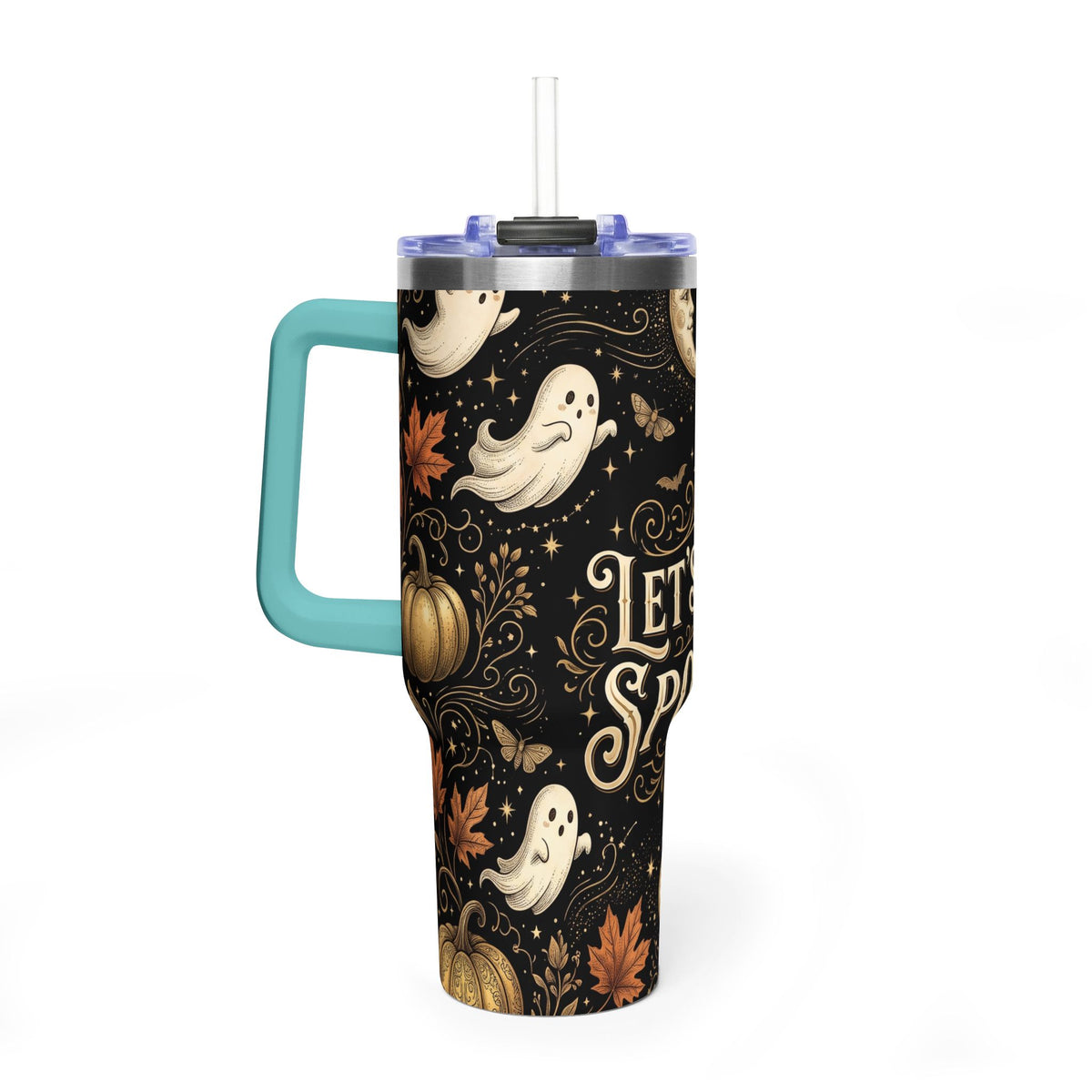 Let’s Get Spooky Halloween Ghosts & Pumpkins 40oz Thermal Tumbler