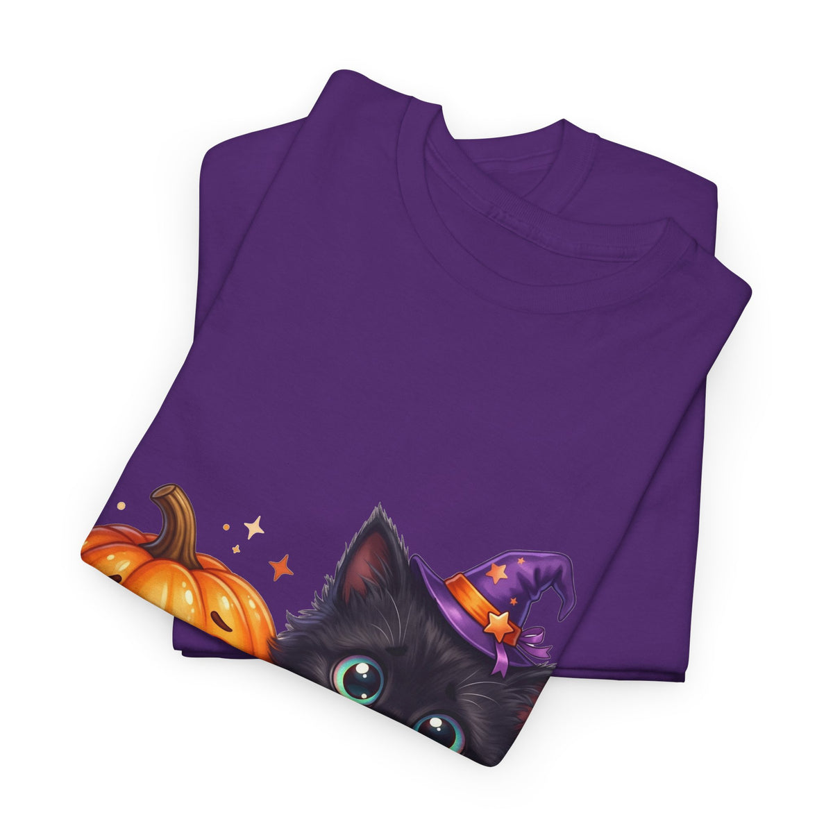 Halloween Black Kitten & Pumpkin T-Shirt