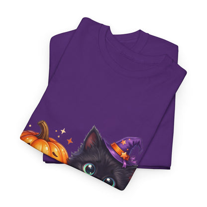 Halloween Black Kitten & Pumpkin T-Shirt