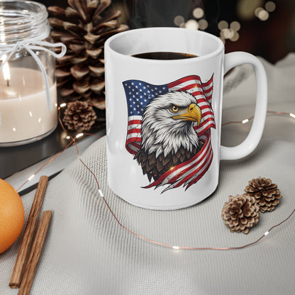 American Eagle Flag Coffee Mug — Patriotic 11oz & 15oz Ceramic Mug