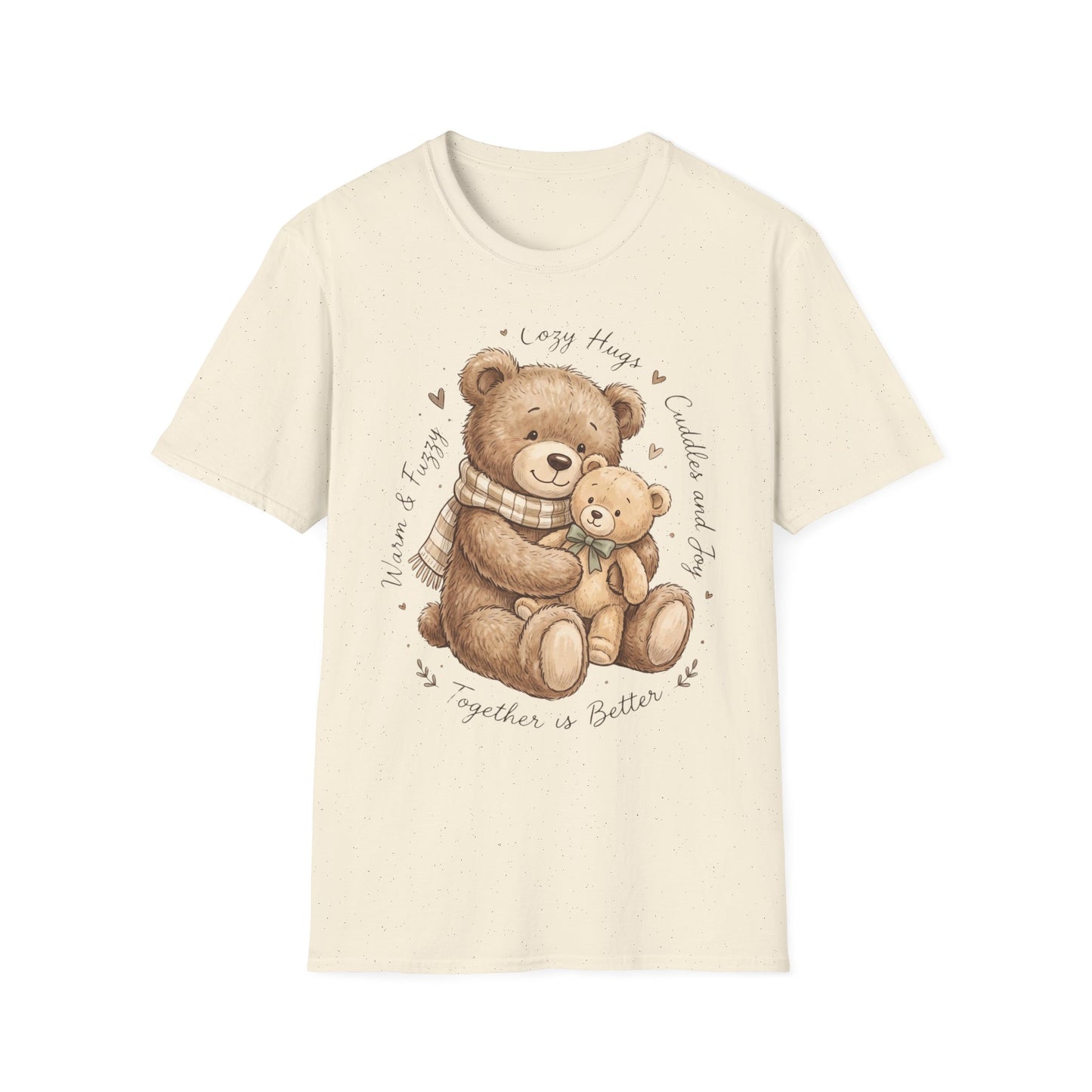 Cozy Hugs Teddy Bears T-Shirt — Cute Mom & Baby Bear Illustration