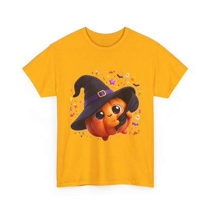Pumpkin Witch T-Shirt — Cute Halloween Jack-o'-Lantern with Witch Hat