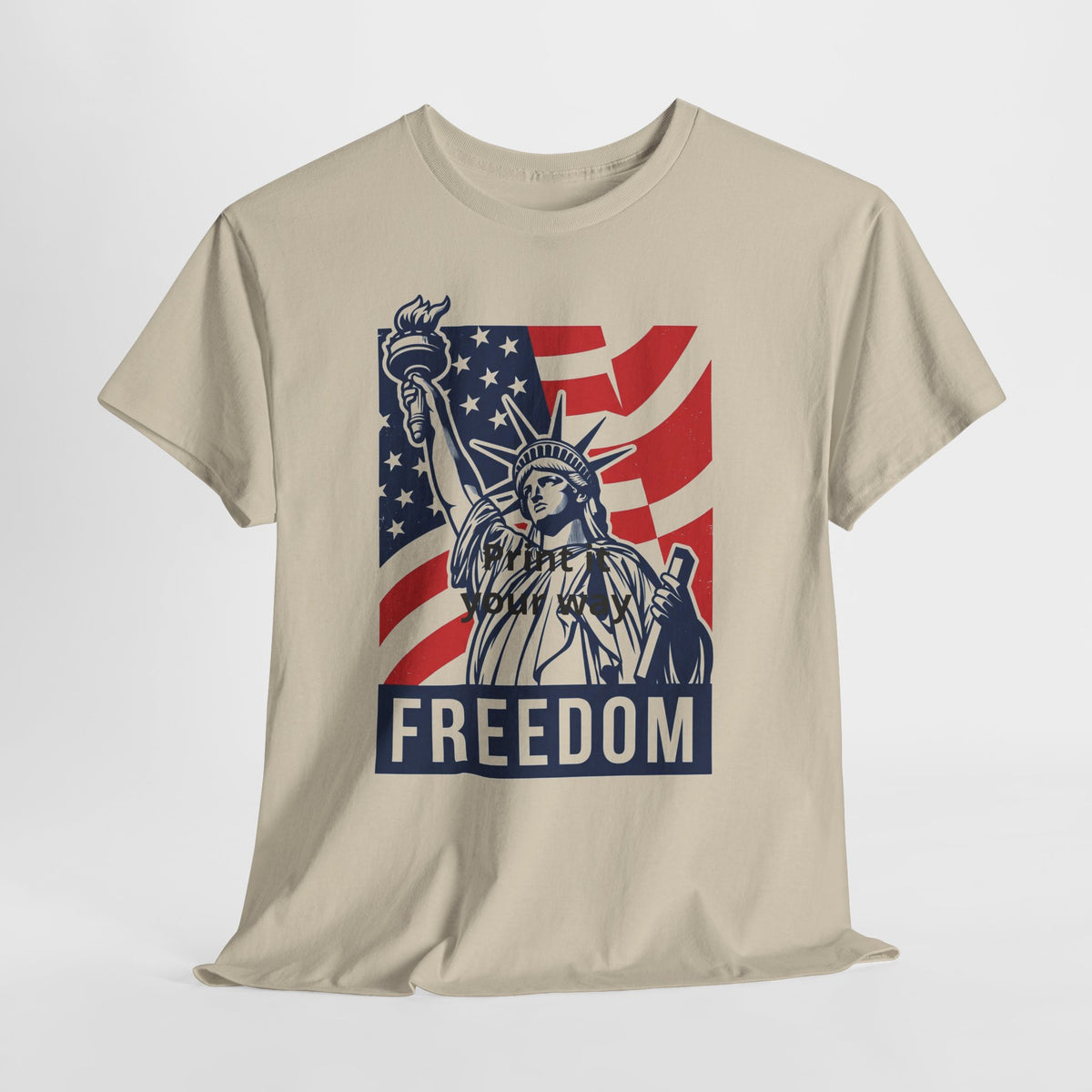 Freedom Statue T-Shirt — Patriotic USA Flag Tee (Statue of Liberty Design)