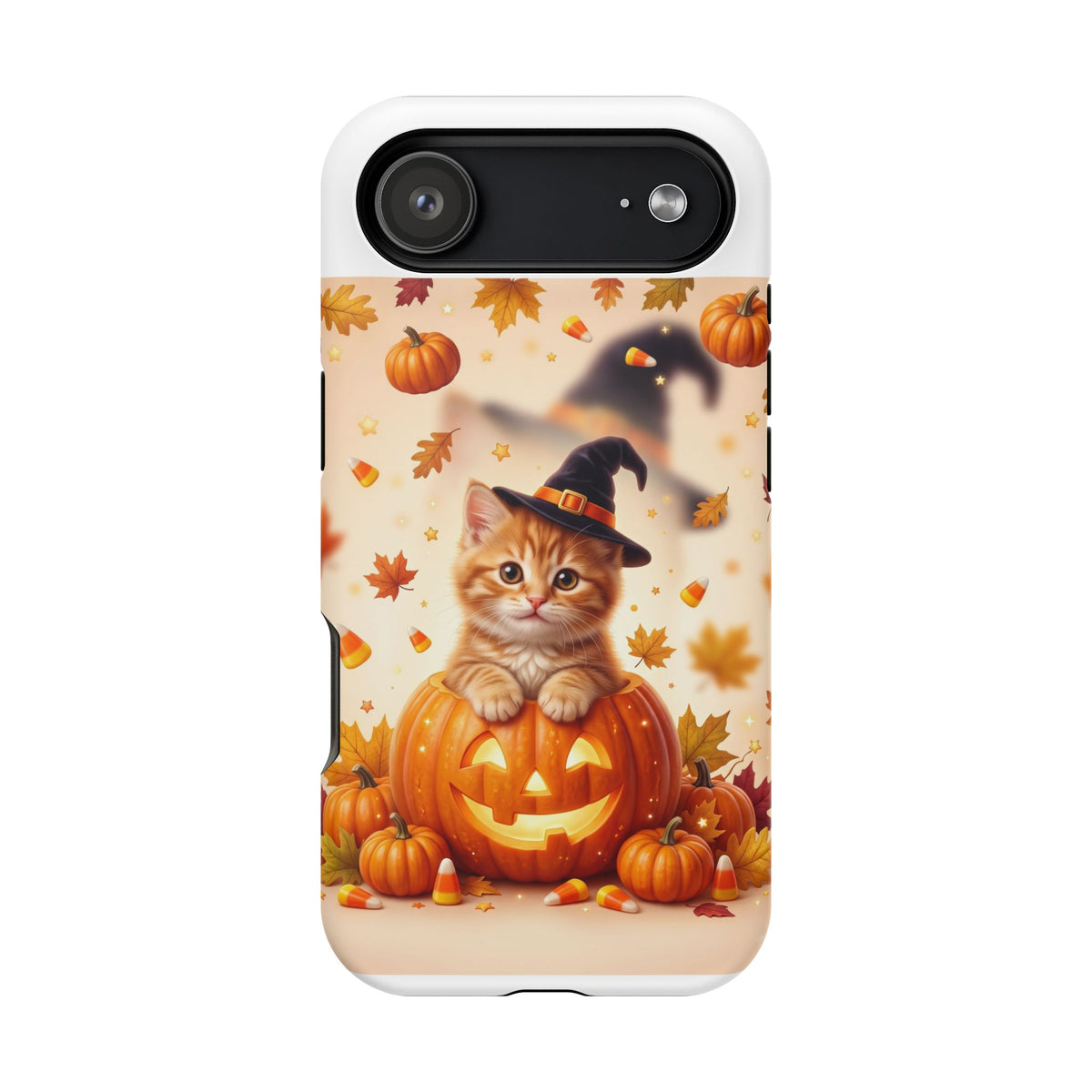 Halloween Kitty Pumpkin Phone Case — Magnetic Impact-Resistant