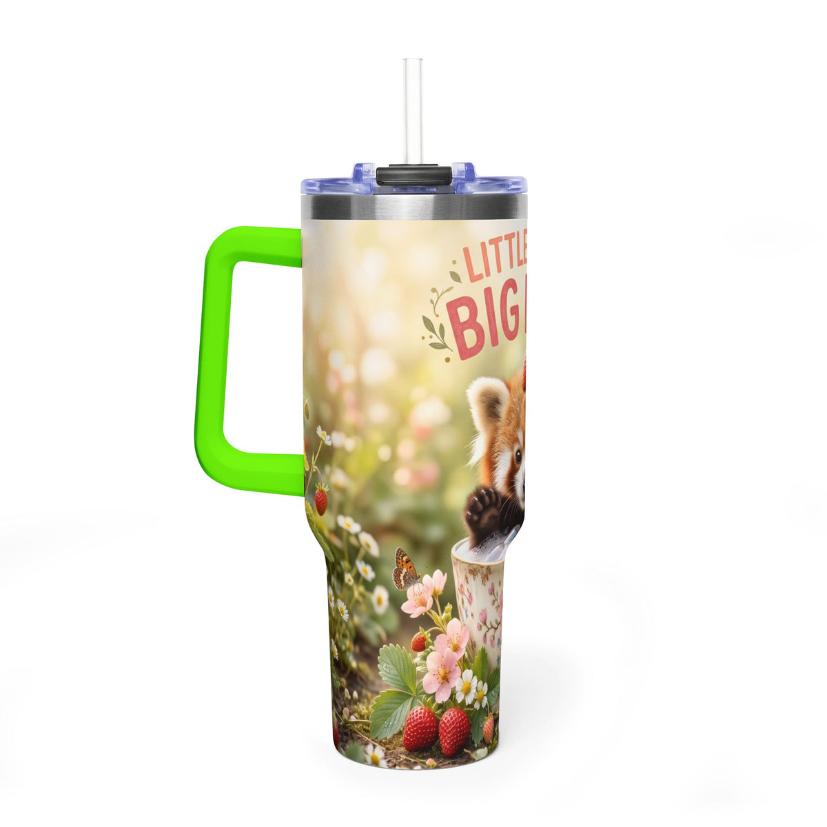 Little Paws Big Love Red Panda 40oz Vacuum Thermal Tumbler