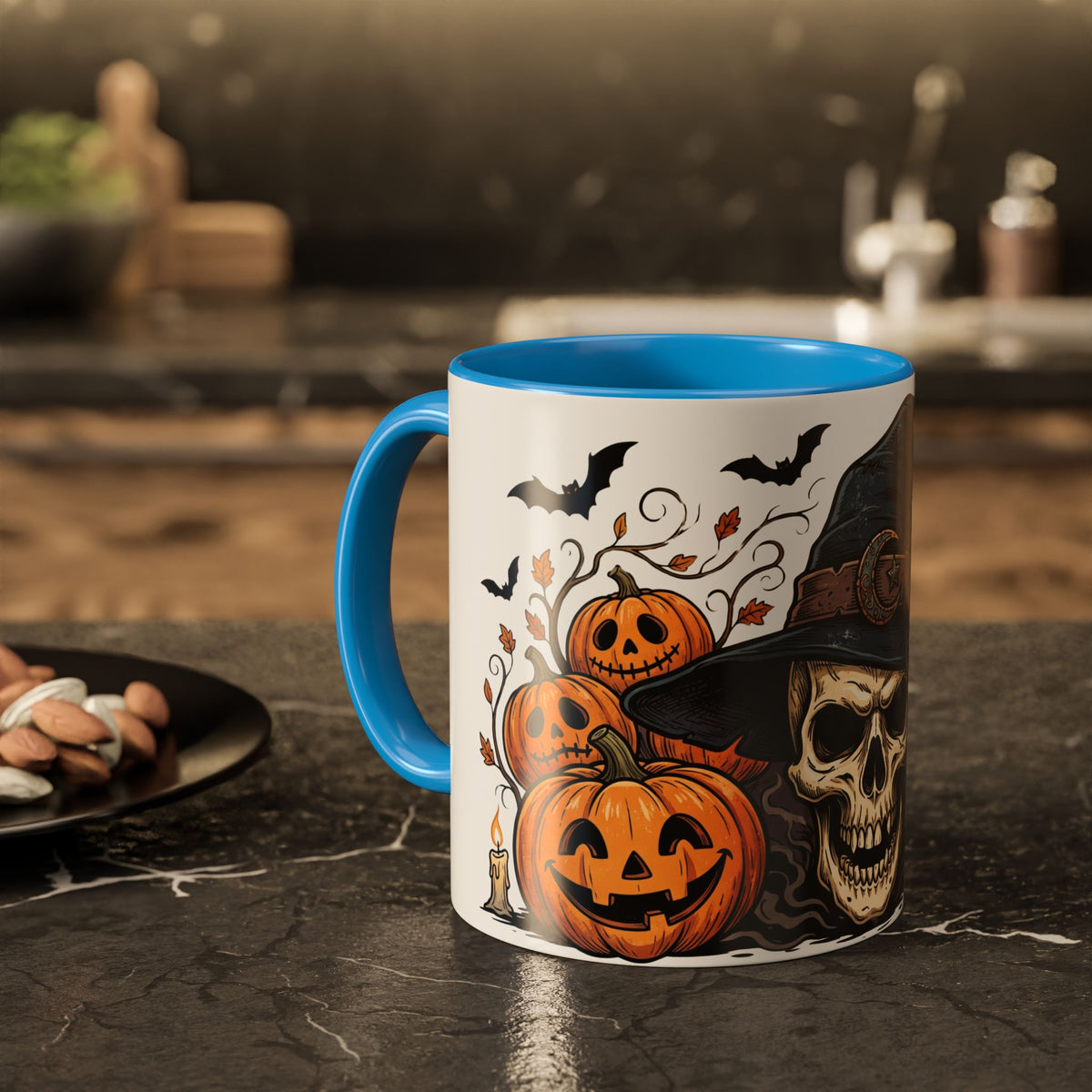 Halloween Skull & Jack-o'-Lantern Mug (11oz/15oz)