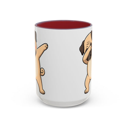 Dabbing Pug Coffee Mug — Cute Dog Accent Mug (11/15 oz)