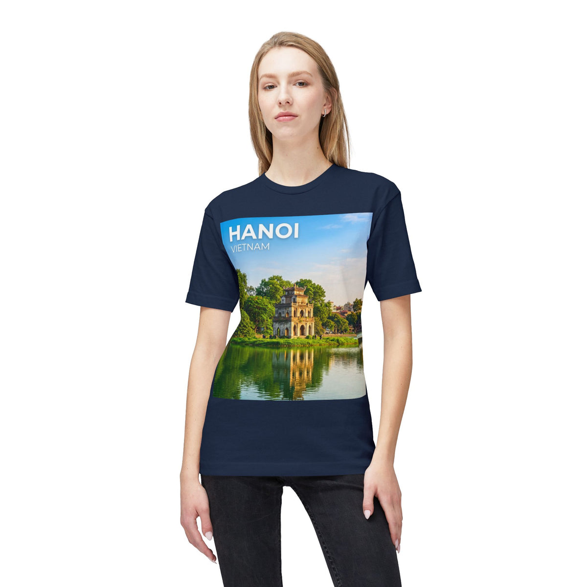 Hanoi Vietnam Travel T-Shirt – Hoan Kiem Lake Temple Photo Tee