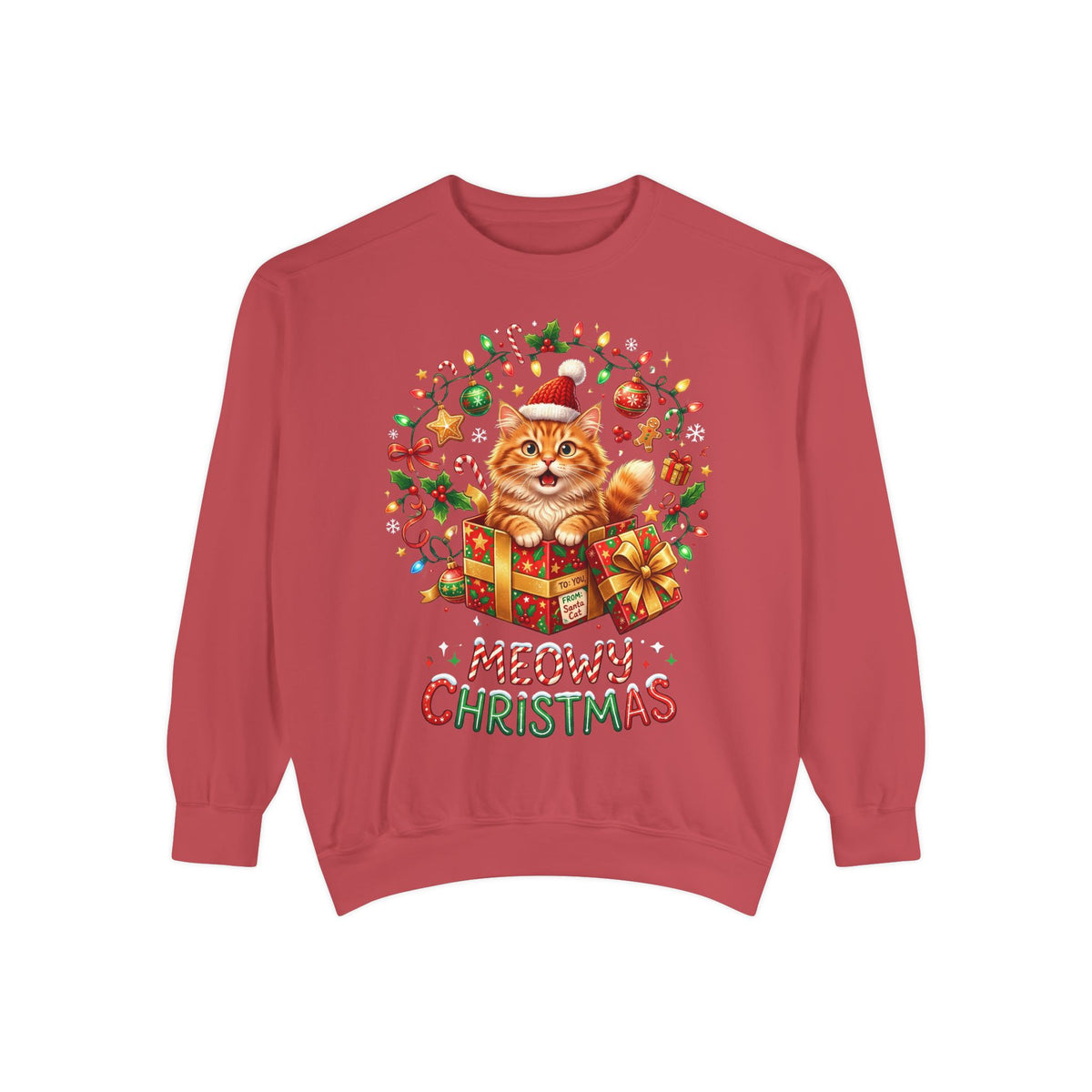 Meowy Christmas Cat Sweatshirt