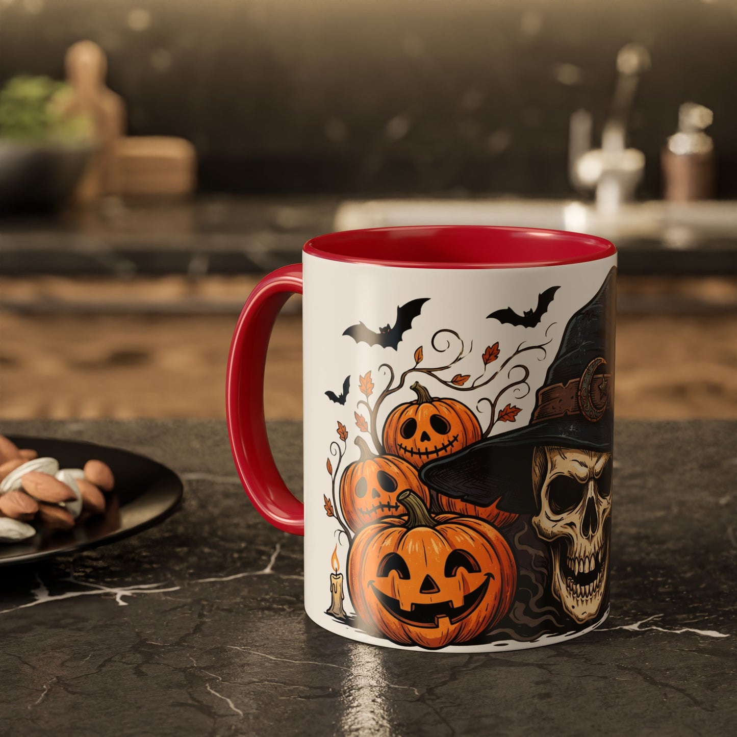 Halloween Skull & Jack-o'-Lantern Mug (11oz/15oz)
