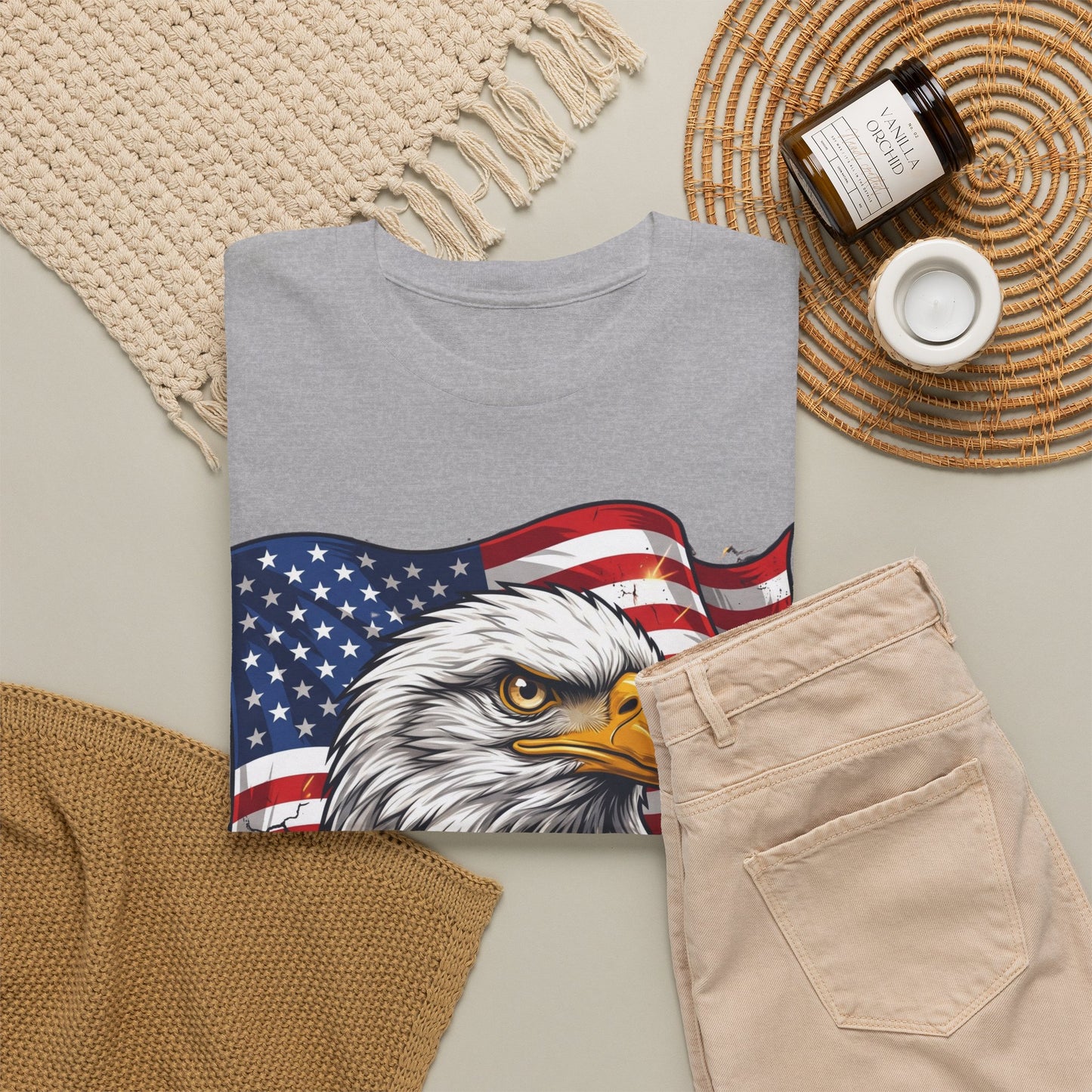Patriotic Eagle T-Shirt – American Flag Bald Eagle Graphic Tee