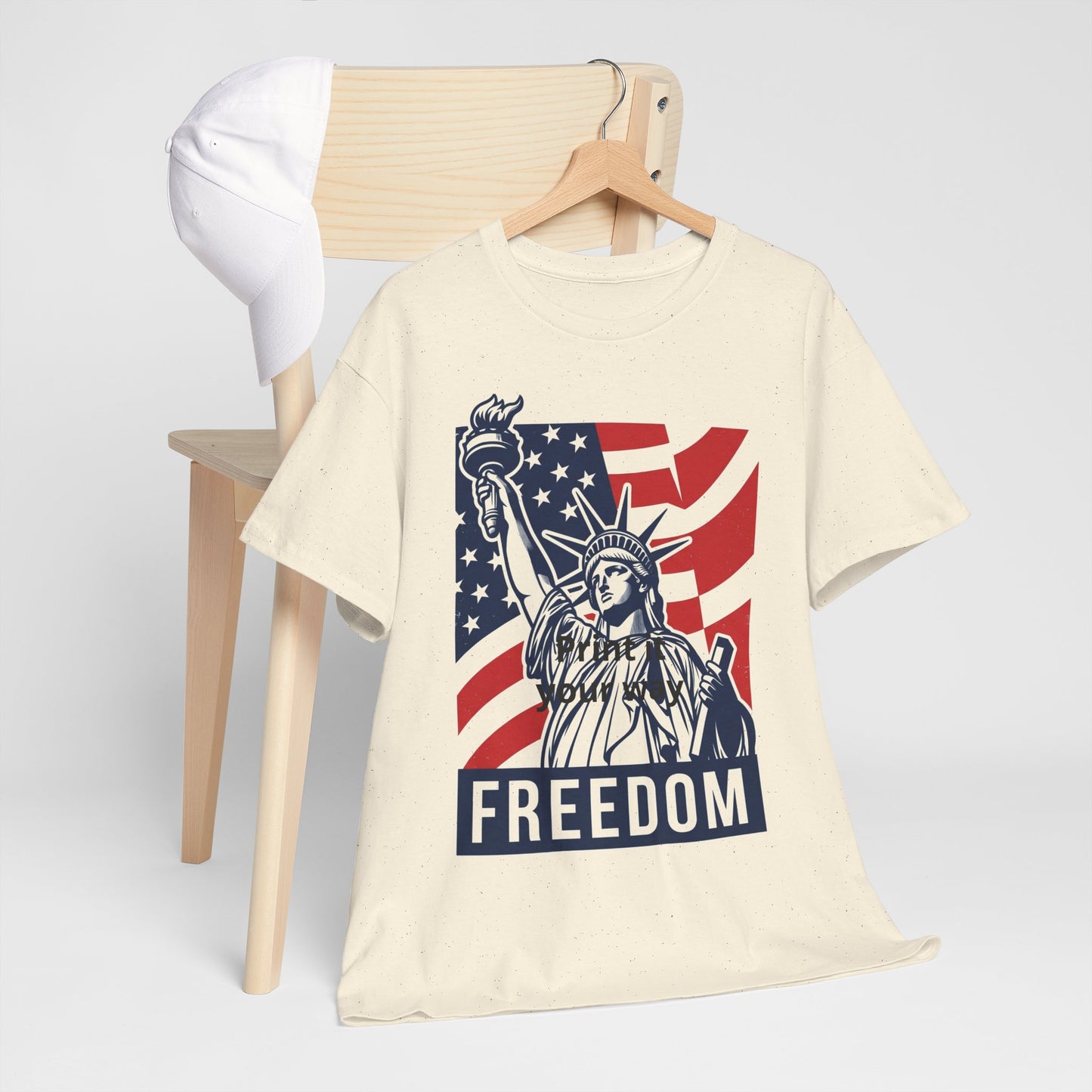 Freedom Statue T-Shirt — Patriotic USA Flag Tee (Statue of Liberty Design)