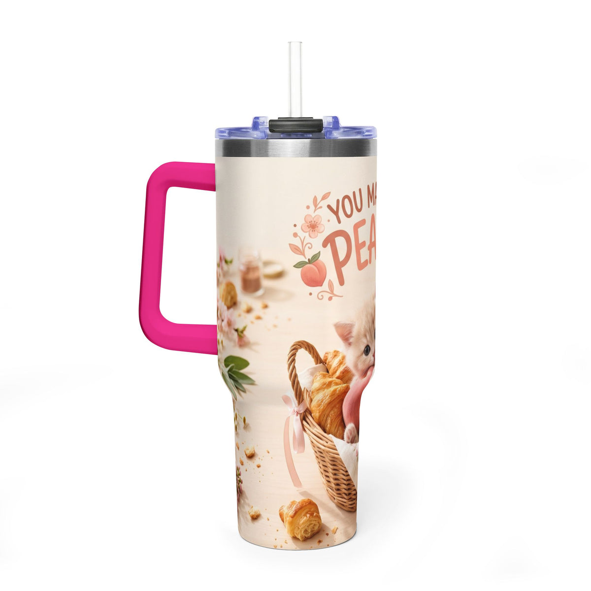 You Make Life Peachy Cat 40oz Travel Tumbler