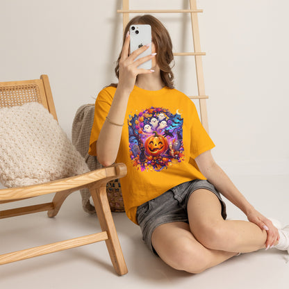 Halloween Pumpkin & Ghosts T-Shirt — Cute Spooky Jack-O'-Lantern Tee