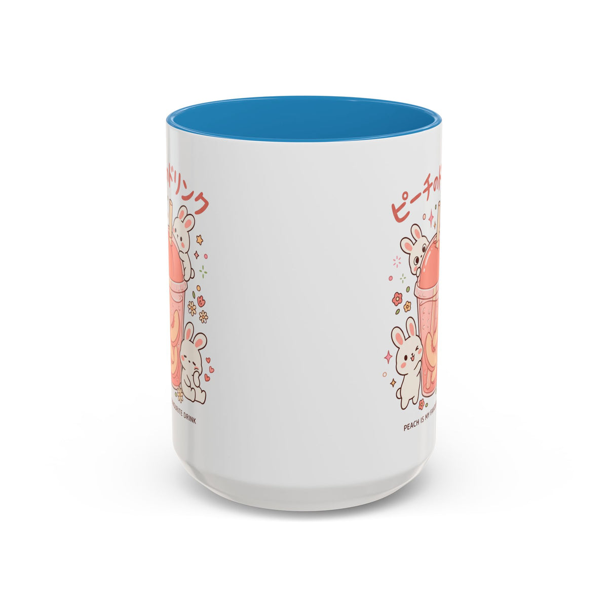 Peach Drink Bunny Mug — Cute Kawaii Coffee Tea Cup (11/15oz)