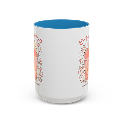 Peach Drink Bunny Mug — Cute Kawaii Coffee Tea Cup (11/15oz)