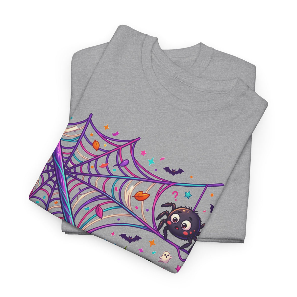 Pumpkin Spider Web Halloween T‑Shirt — Cute Spooky Pumpkin Cartoon Tee