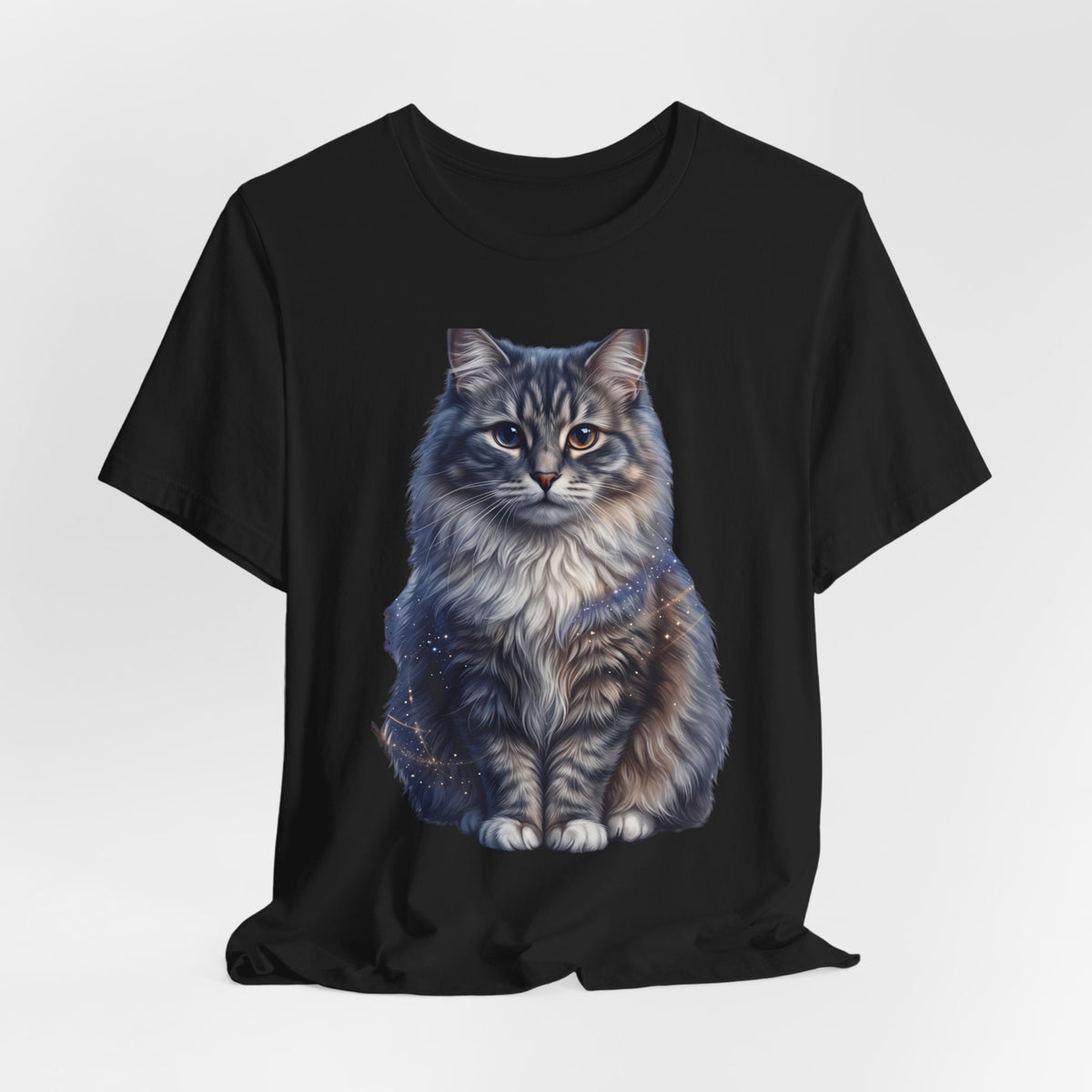 Fluffy Tabby Cat T‑Shirt — Realistic Maine Coon Portrait Tee
