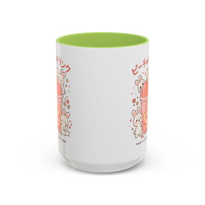 Peach Drink Bunny Mug — Cute Kawaii Coffee Tea Cup (11/15oz)