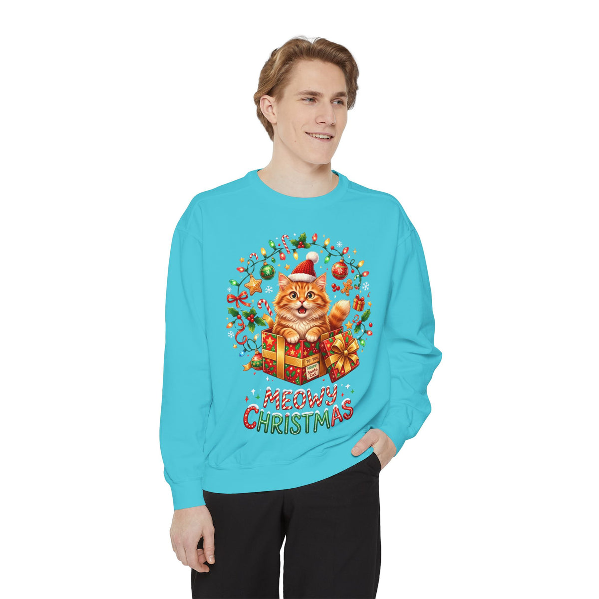 Meowy Christmas Cat Sweatshirt