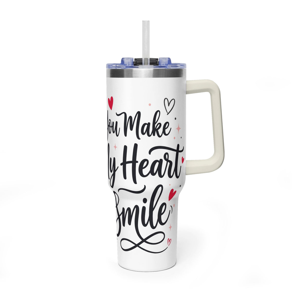 40oz Love-Themed Thermal Tumbler with Handle