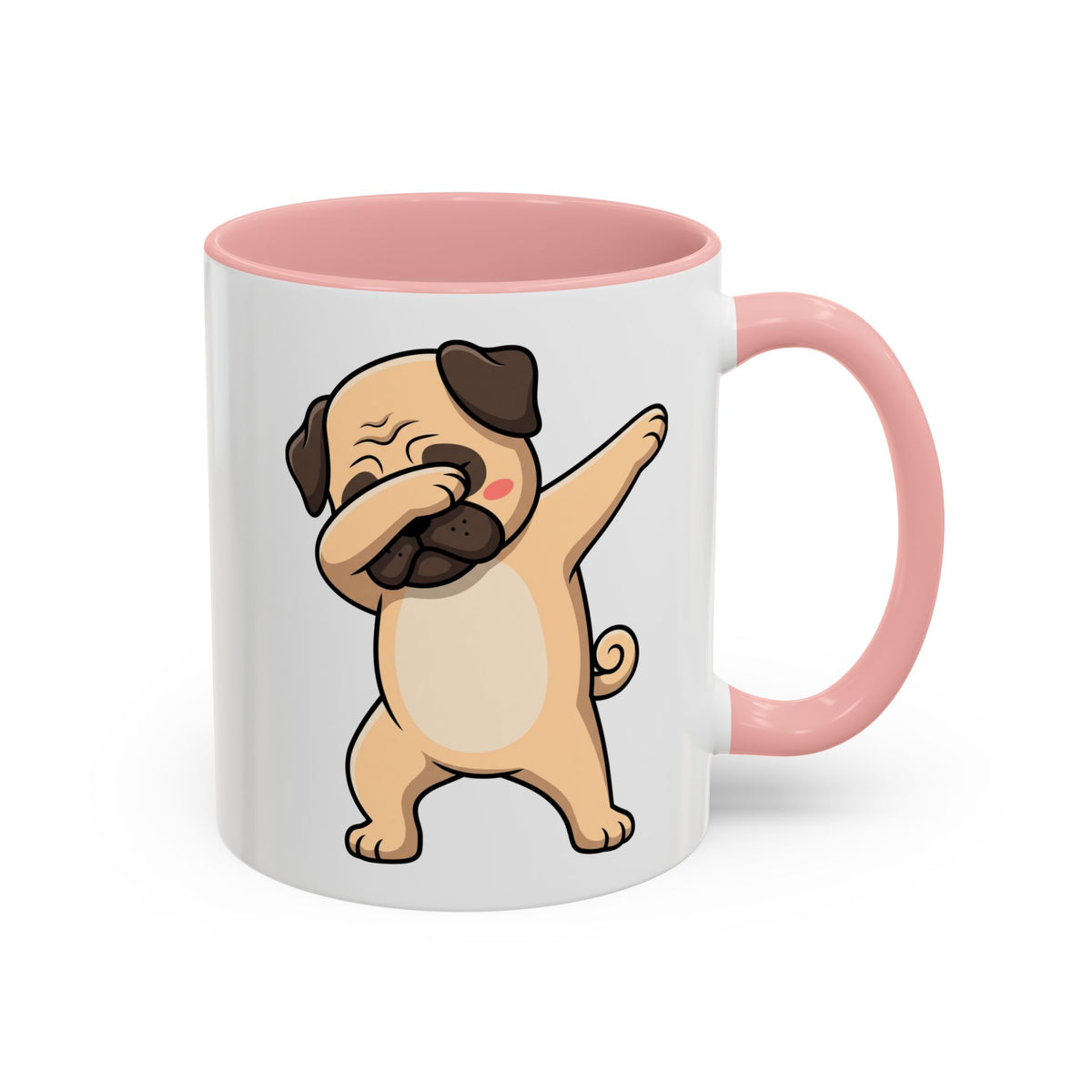 Dabbing Pug Coffee Mug — Cute Dog Accent Mug (11/15 oz)
