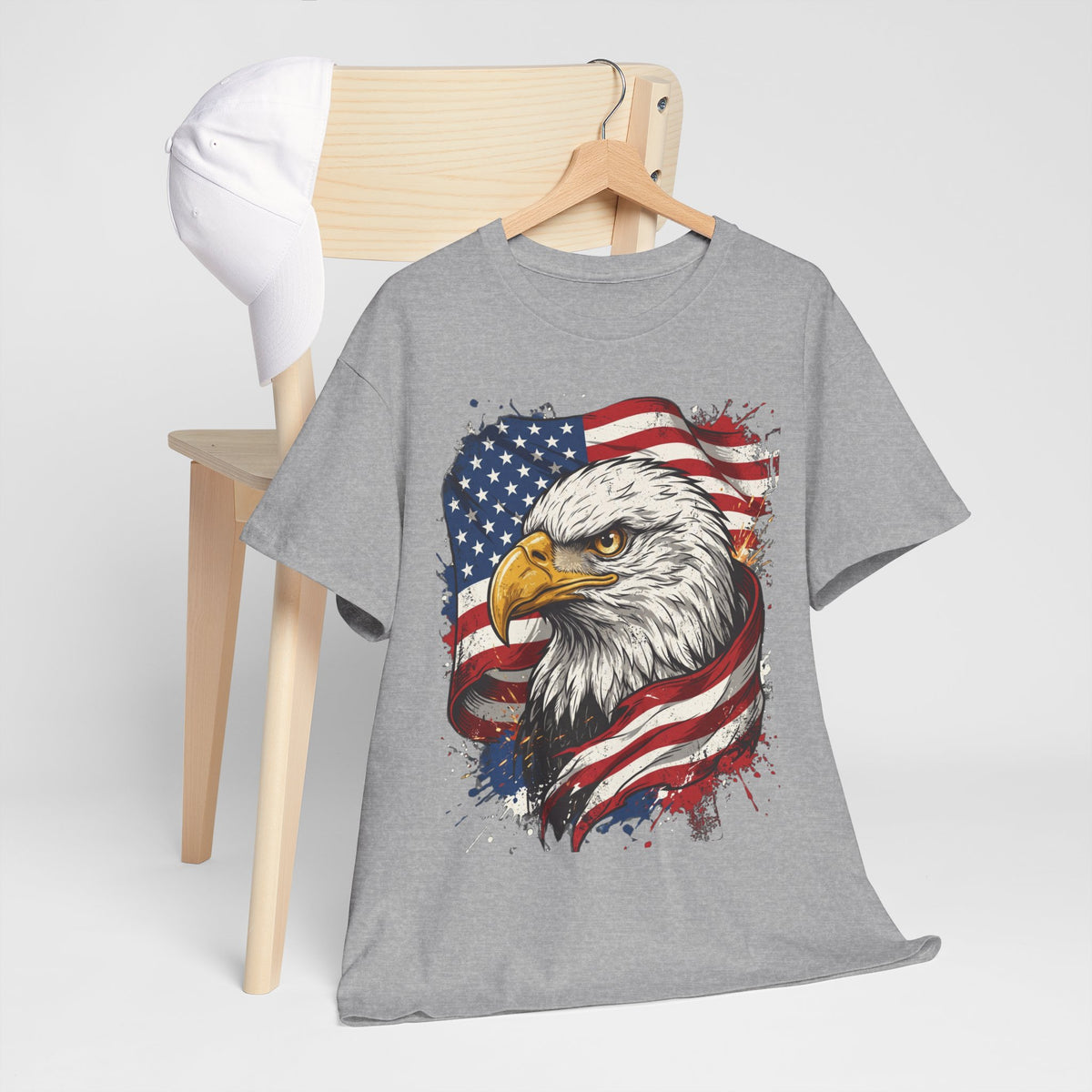Patriotic Eagle T-Shirt — American Flag Bald Eagle Tee for 4th of July