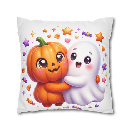 Cute Halloween Pumpkin & Ghost Pillowcase — Spooky Kawaii Decor