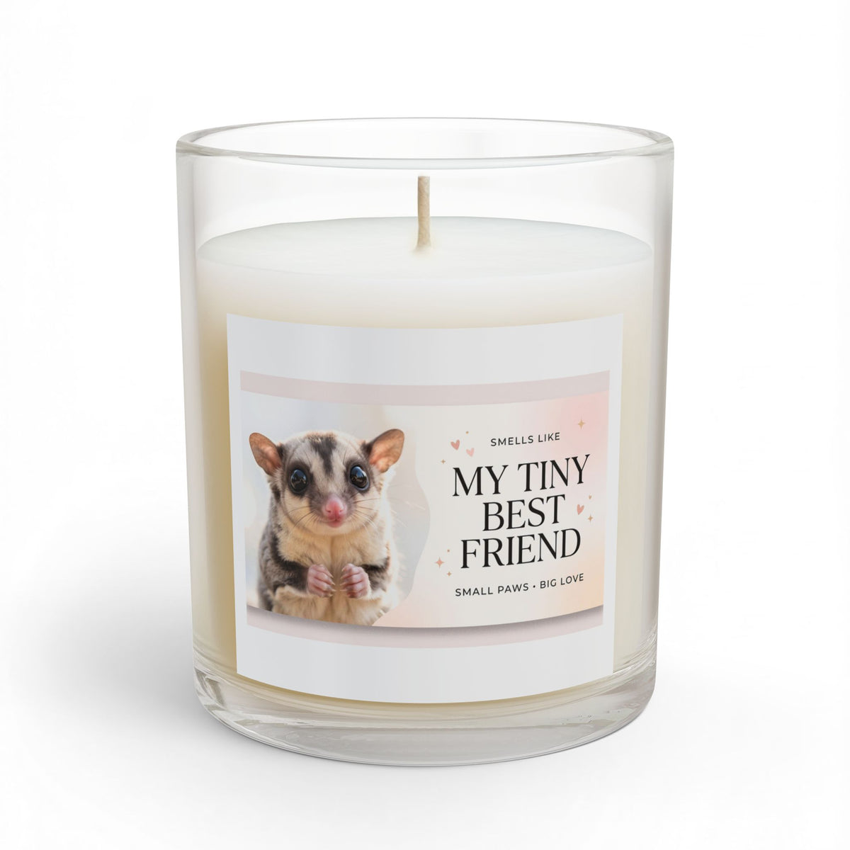 My Tiny Best Friend Candle — 11oz Glass Scented Candle (Sugar Glider Design)