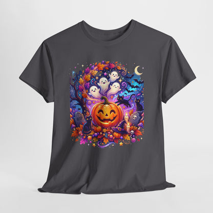 Halloween Pumpkin & Ghosts T-Shirt — Cute Spooky Jack-O'-Lantern Tee
