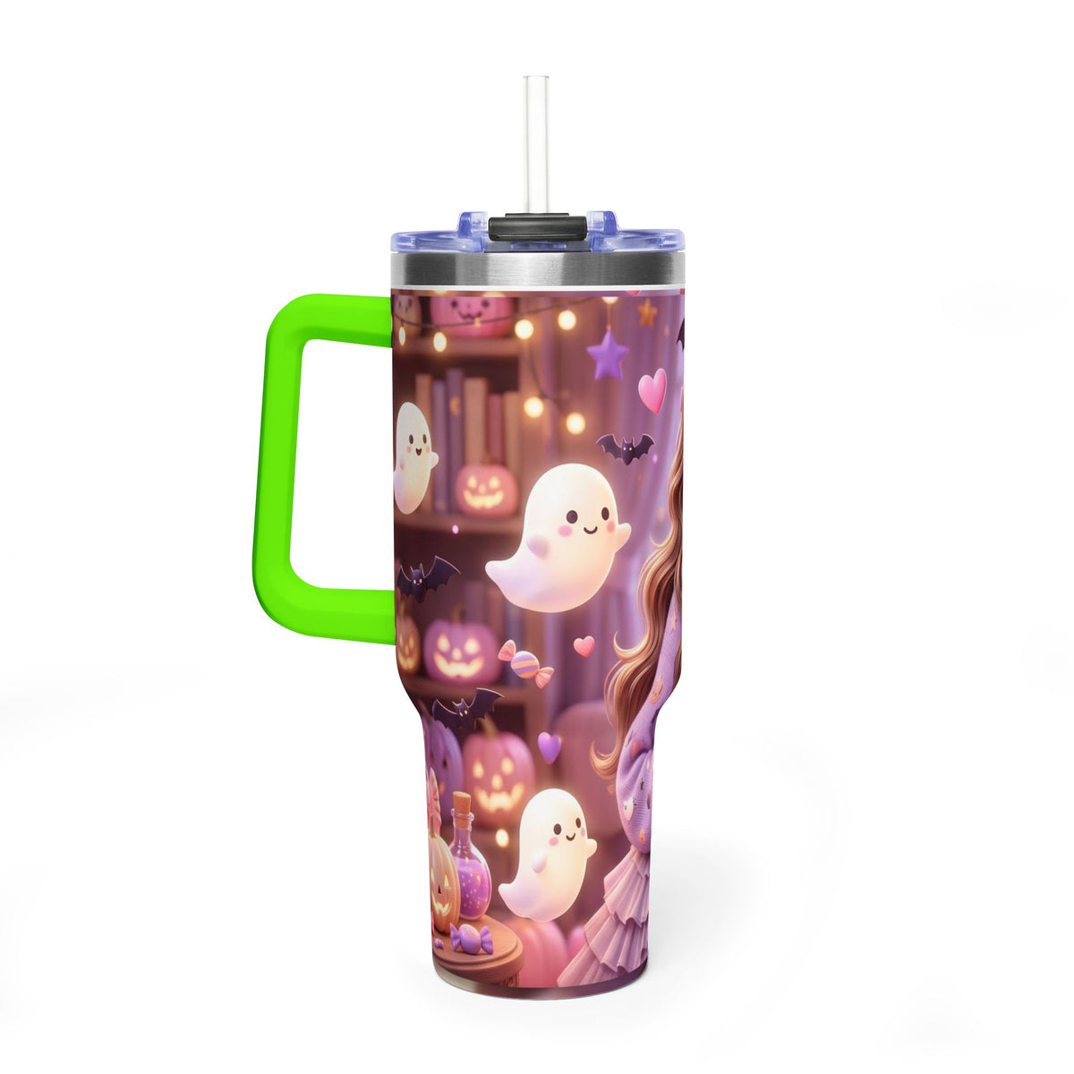 40oz Halloween Girl Ghosts Vacuum Thermal Tumbler