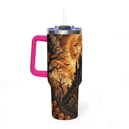 40oz Gothic Haunted Castle Halloween Tumbler