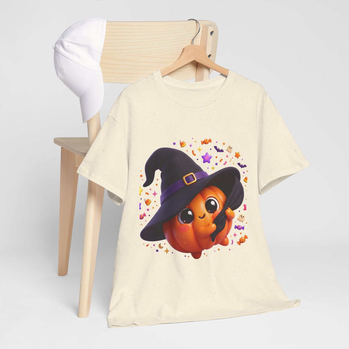 Pumpkin Witch T-Shirt — Cute Halloween Jack-o'-Lantern with Witch Hat