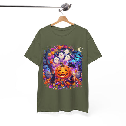 Halloween Pumpkin & Ghosts T-Shirt — Cute Spooky Jack-O'-Lantern Tee
