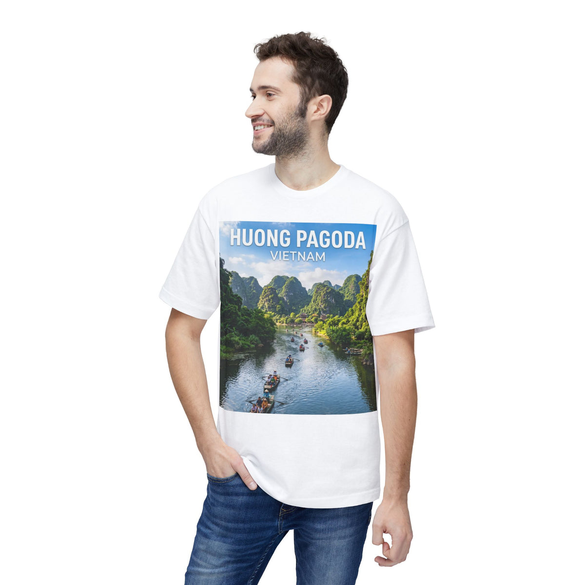Huong Pagoda Vietnam T-Shirt — Scenic Ninh Binh River Travel Tee