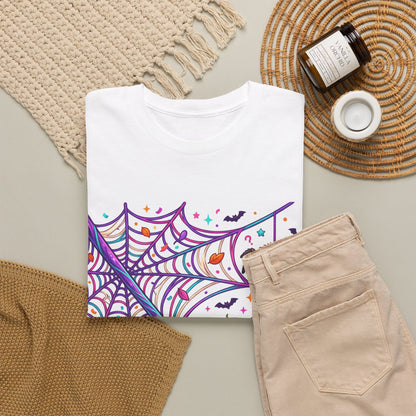 Pumpkin Spider Web Halloween T‑Shirt — Cute Spooky Pumpkin Cartoon Tee