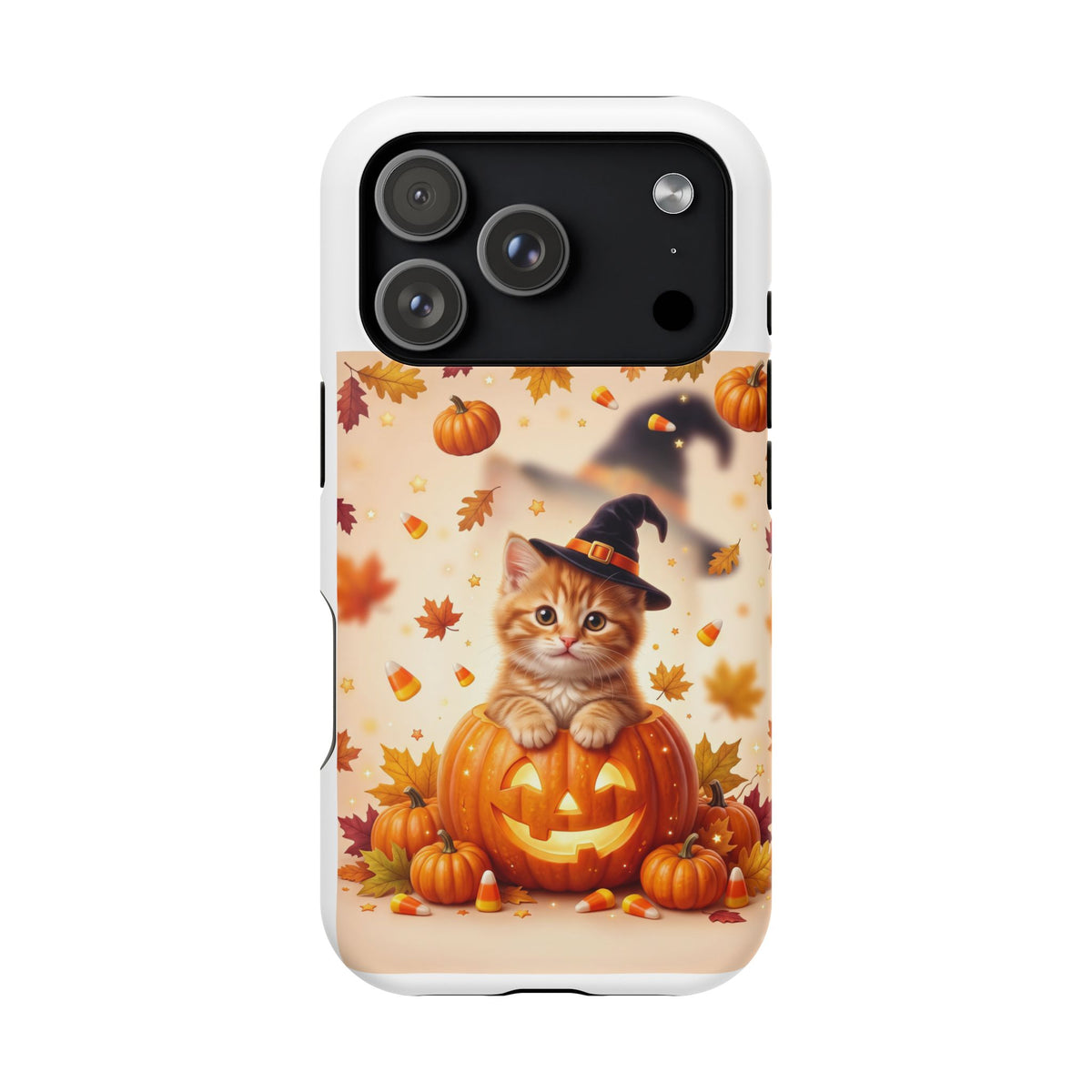 Halloween Kitty Pumpkin Phone Case — Magnetic Impact-Resistant