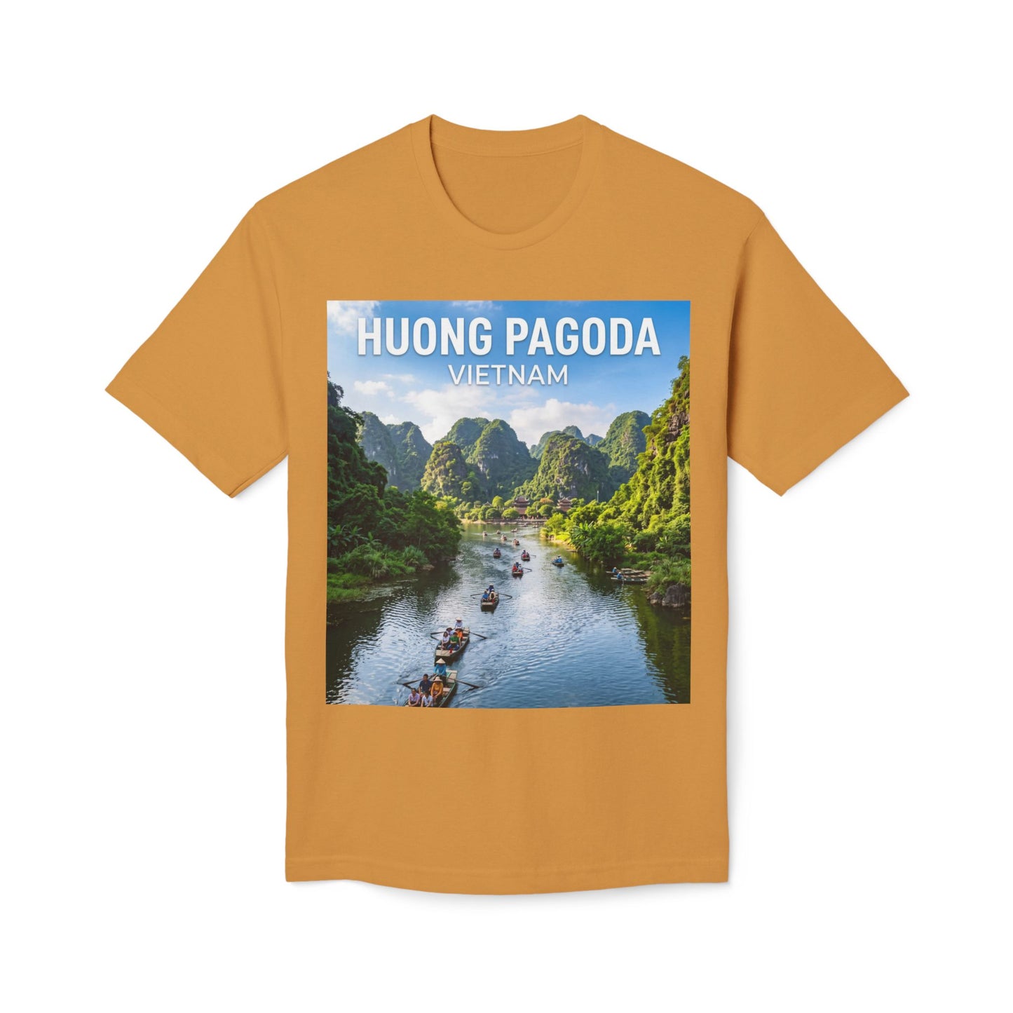 Huong Pagoda Vietnam T-Shirt — Scenic Ninh Binh River Travel Tee